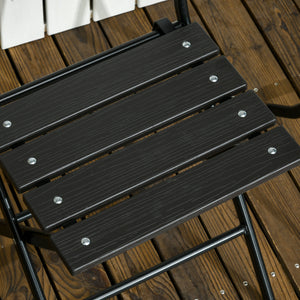 EasyComfort Set da Giardino 3 Pezzi con 2 Sedie e Tavolo Pieghevoli in Acciaio e HDPE, Grigio Scuro