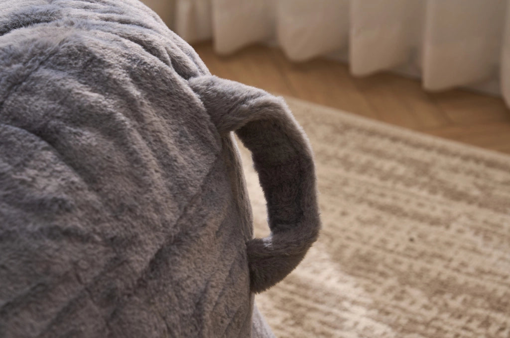 Pouf a pera 98x98x60 cm poliestere grigio， memory foam per lettura e relax