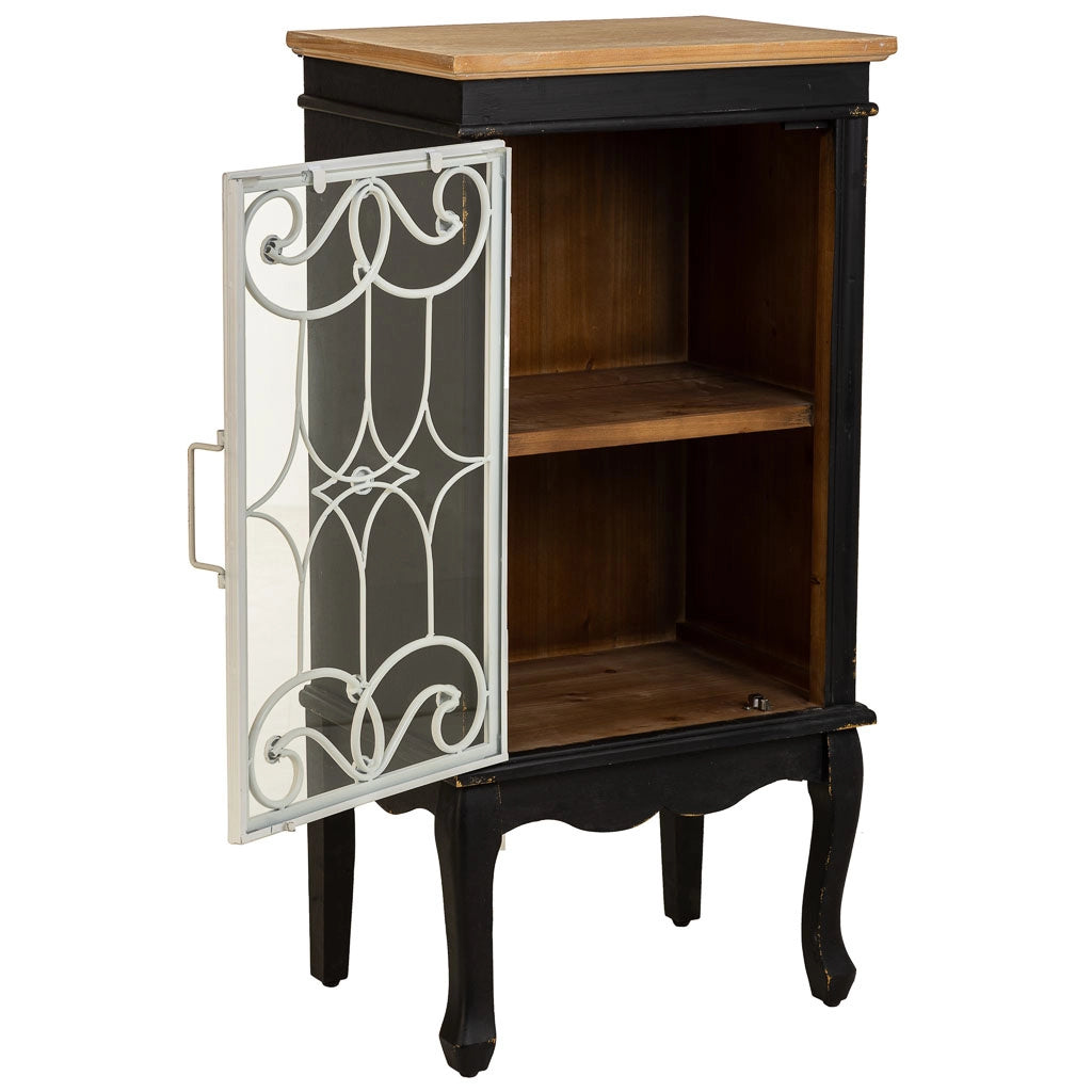 Vetrina in legno nero e metallo 50x36x100,5h
