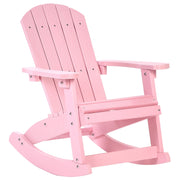 Sedia a dondolo da giardino in plastica rosa chiaro per bambini resistente agli agenti atmosferici in stile moderno