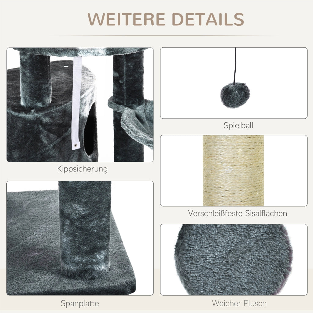 Albero tiragraffi per gatti ¨C zephmum ¨C Grigio scuro 220-265 cm