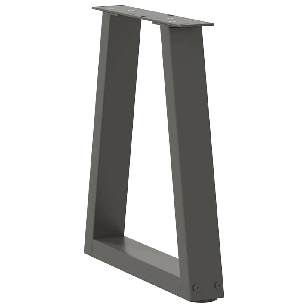Set di 2 gambe per tavolino da caffè regolabili moderne in acciaio antracite a forma di V 28 x 43 cm 02_0056838