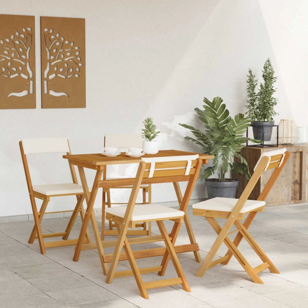 Sedie Bistro da Giardino 4 pcs Bianco Crema 40 x 53 x 80 cm