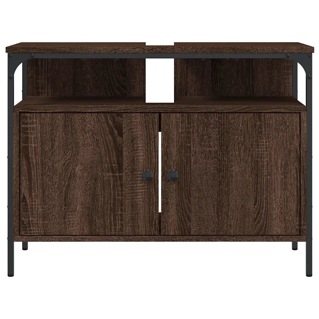 Mobile Lavabo Bagno Rovere Marrone 80x30x60cm Legno Multistrato 842445