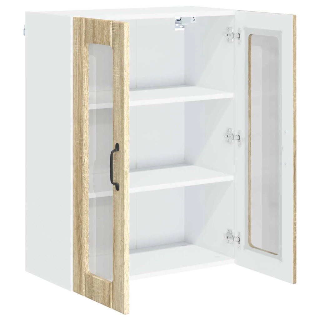 Mobile in vetro da parete LUCCA Rovere Sonoma 60 x 31 x 80 cm