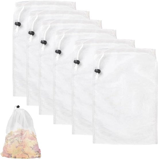 Set di 6 sacchetti per piscina - Dimensioni: 30 × 20 cm/36 × 24 cm/40 × 40 cm - Sacchetti con cavo di tiraggio