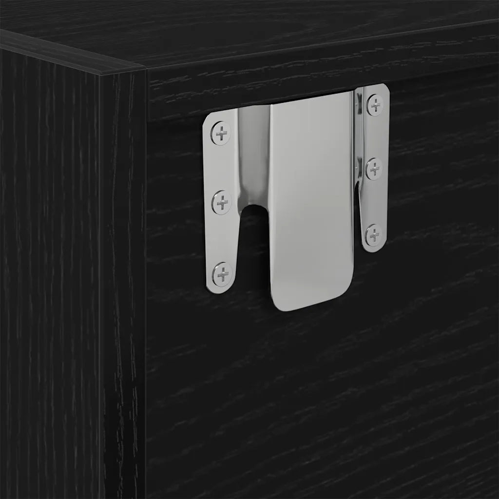 Mobile Porta TV Rovere Nero 60x31x25,5 cm in Legno Multistrato 861492