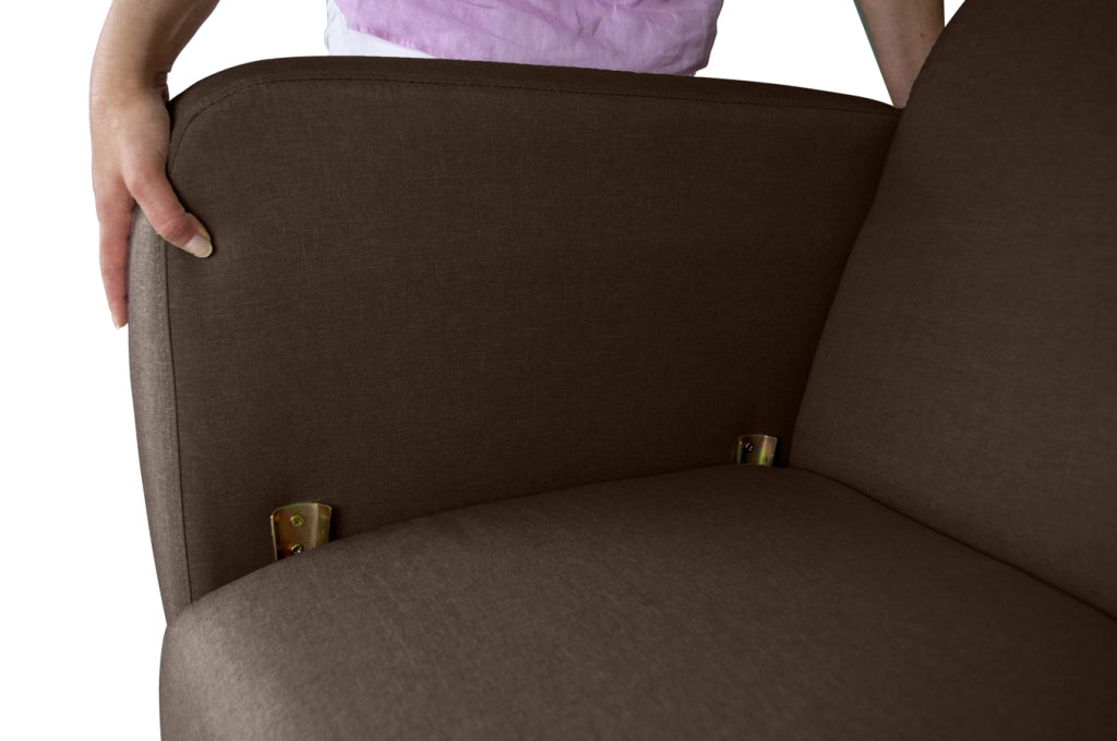 Divano letto clic clac in tessuto marrone, divano 3 posti - Henry - DL-HE09FBC