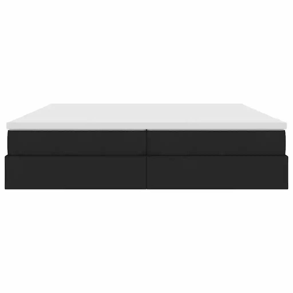 Letto con contenitore e materasso Nero 200 x 200 cm Poliestere 3370250