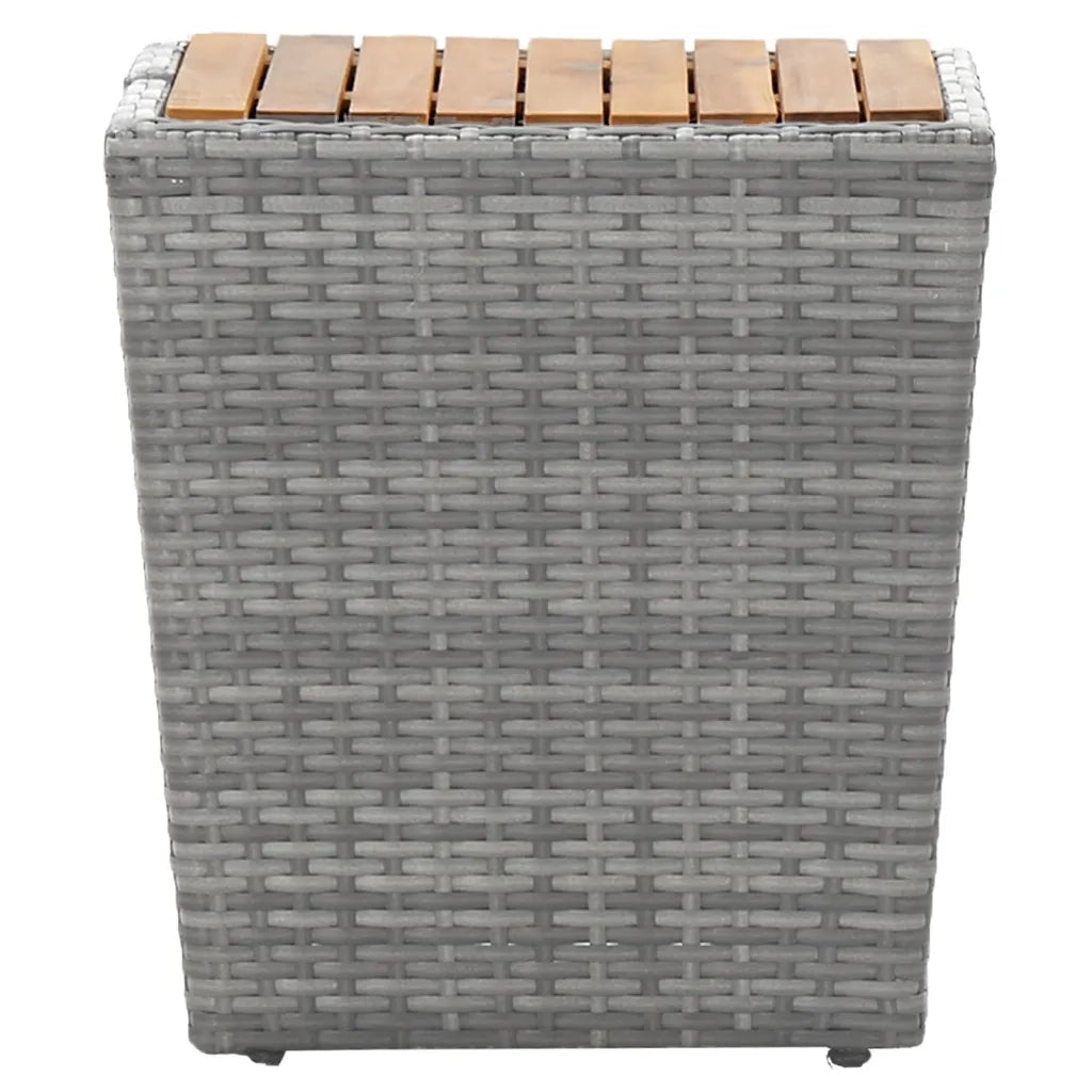 Set Bistrot Giardino 5 pz | Set Salotto da Giardino Polyrattan e Massello Acacia Grigio