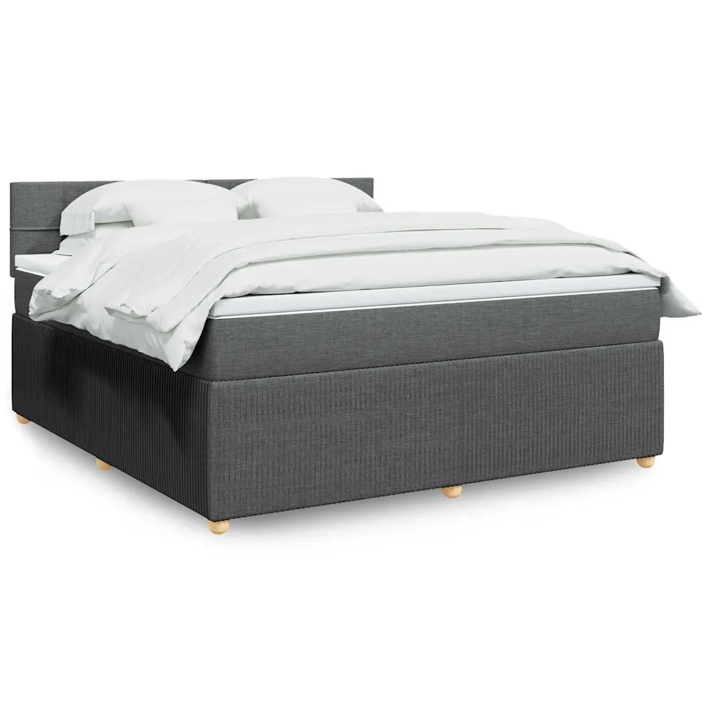 Giroletto a Molle con Materasso Grigio Scuro 180x200 cm Tessuto
