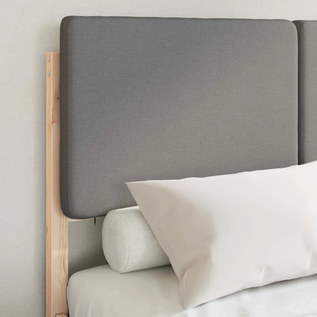 Letto con Testiera Rivestita Grigio chiaro 120 x 200 cm 3405527