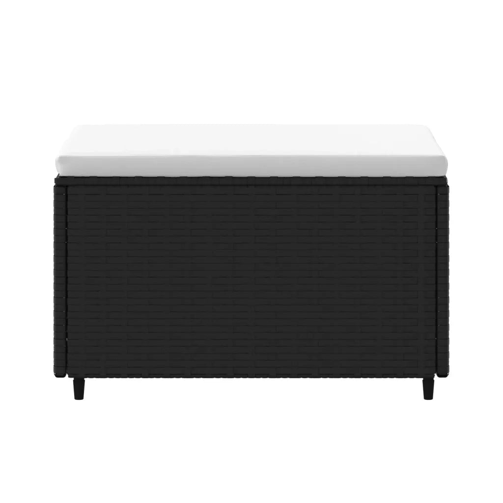 Poggiapiedi da Giardino con Cuscini in Polyrattan Nero 319741