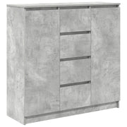 Credenza | Madia | Buffet da pranzo | Armadio da pranzo con Cassetti Grigio Cemento 100,5x35x98,5cm Truciolato