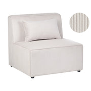 Poltrona Rettangolare in Velluto Colore Beige stile moderno monoposto