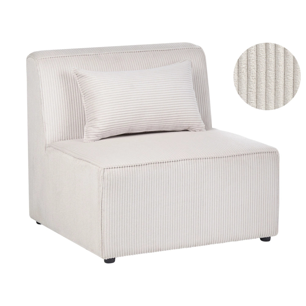 Poltrona Rettangolare in Velluto Colore Beige stile moderno monoposto