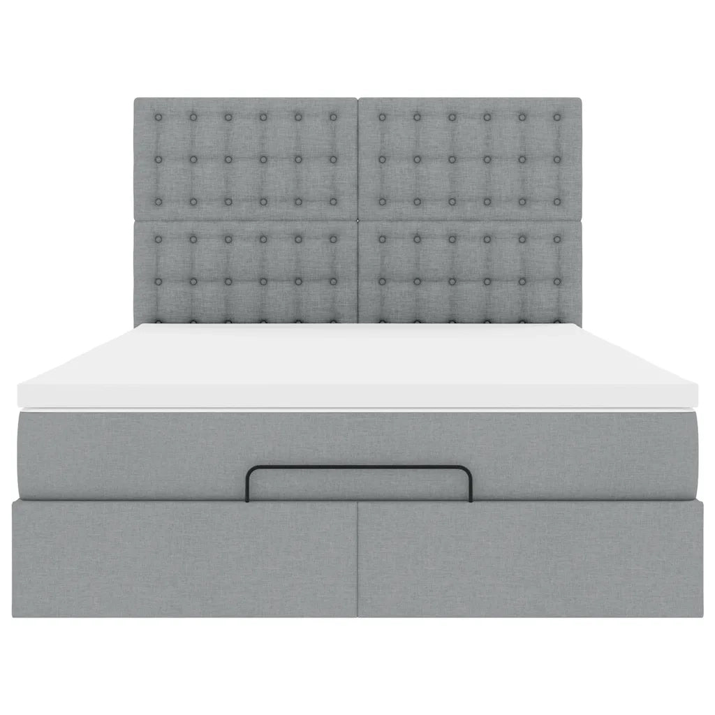 Struttura Letto Pouf con Materasso 140x190 cm in Tessuto 3314169