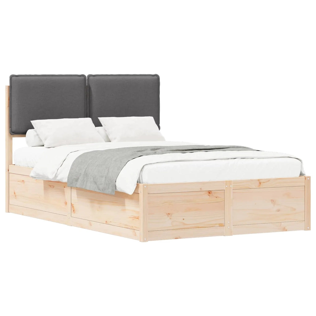 Letto con Testiera Rivestita Grigio scuro 120 x 190 cm