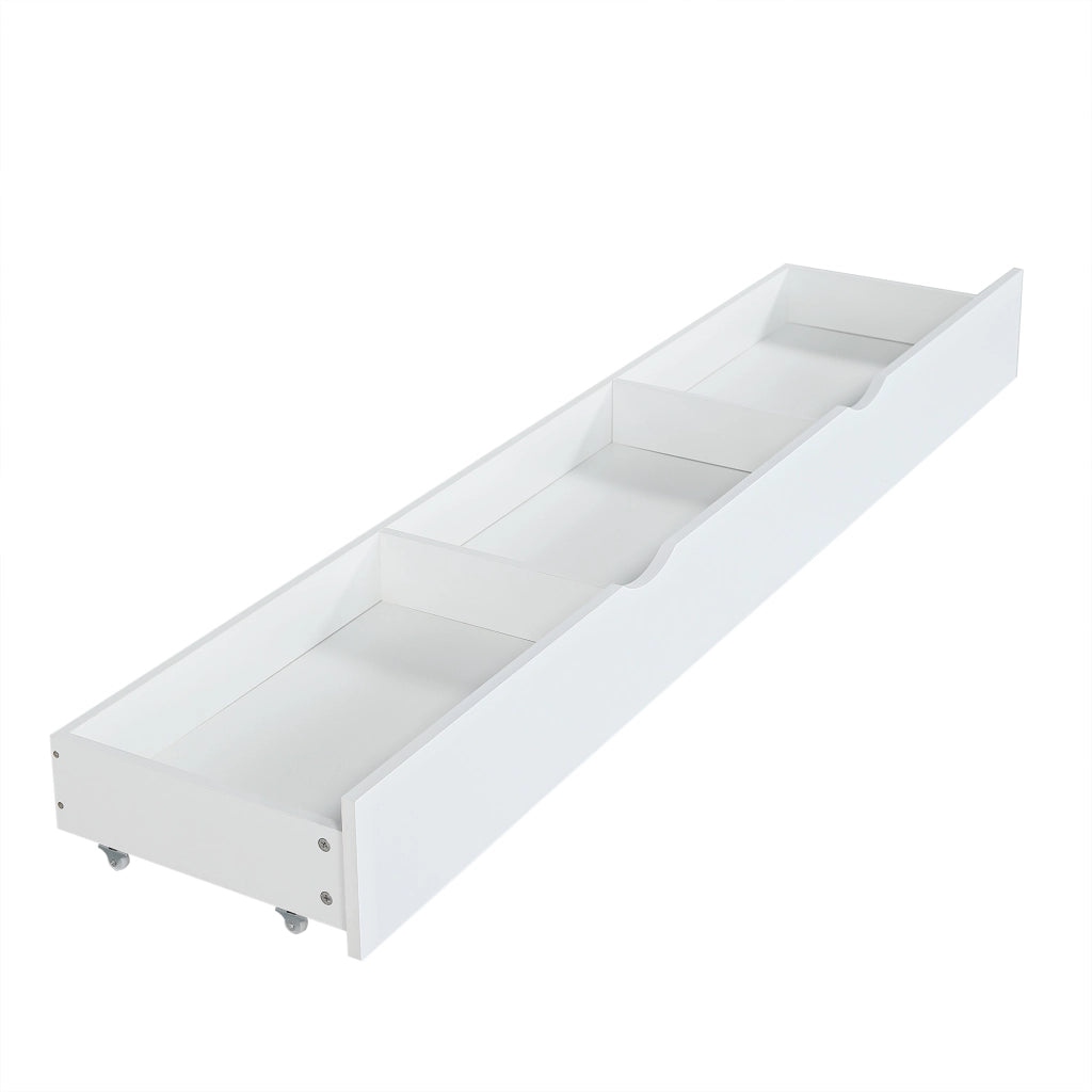 DESMIU Letto a Castello 2 Posti con Scala Contenitore, Scivolo e Cassetto 90 × 200 cm, senza Materasso