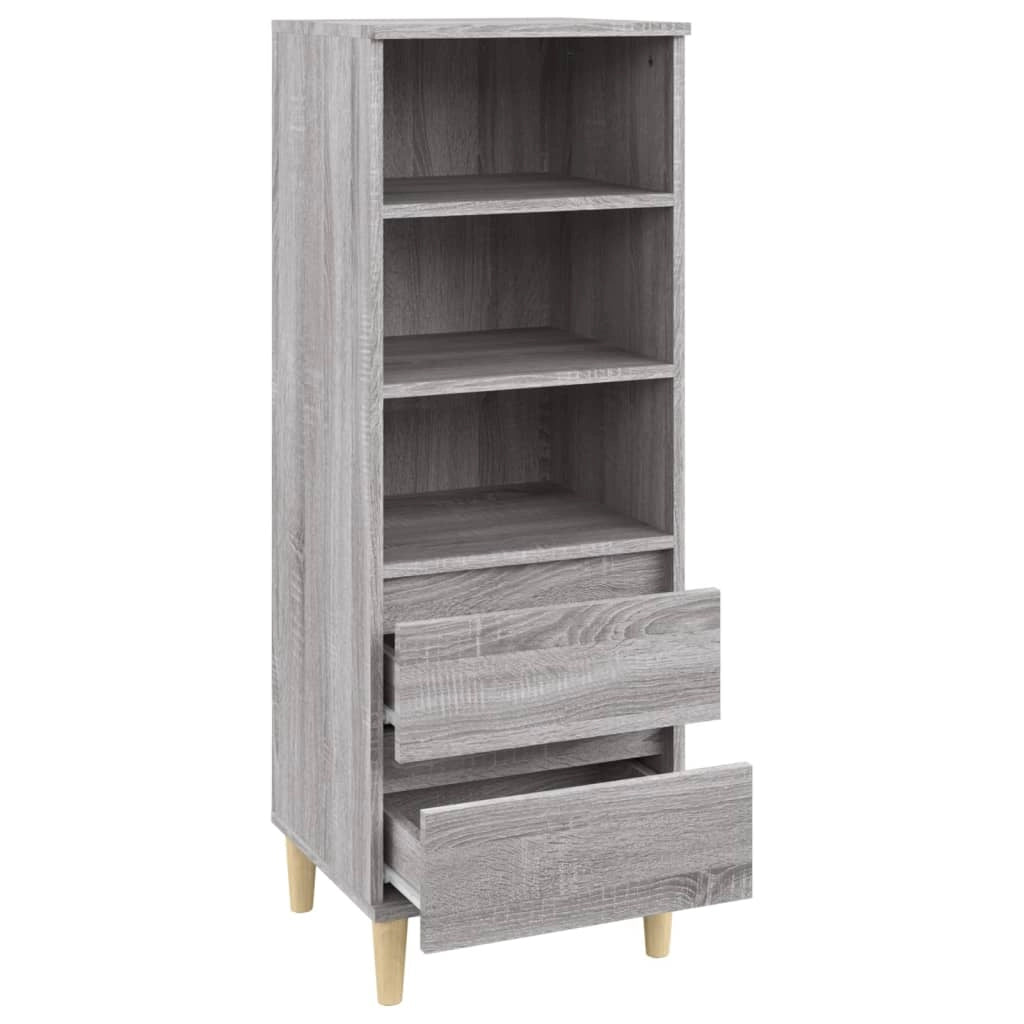 Buffet credenza cassettiera armadio mobile contenitore organizer cucina soggiorno salotto rovere Sonoma alto 40 x 36 x 110 cm legno ingegnerizzato grigio 02_0035358