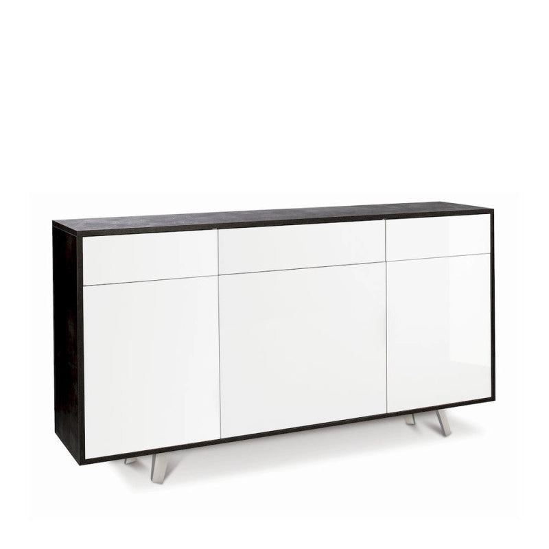 Mobile 3 Ante 3 Cassetti Kit Ossido Nero cm 164x41x92h - Sarmog
