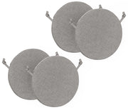 Cuscini Rotondi Per Sedie Cucina Imbottiti Sfoderabili Con Cerniera Cuscino Rotondo Ø 40 Cm Sedia Tavolo Lavabile In Lavatrice Con Lacci Per Fissaggio Prodotto Italiano Comodi 4 Pezzi - Grigio