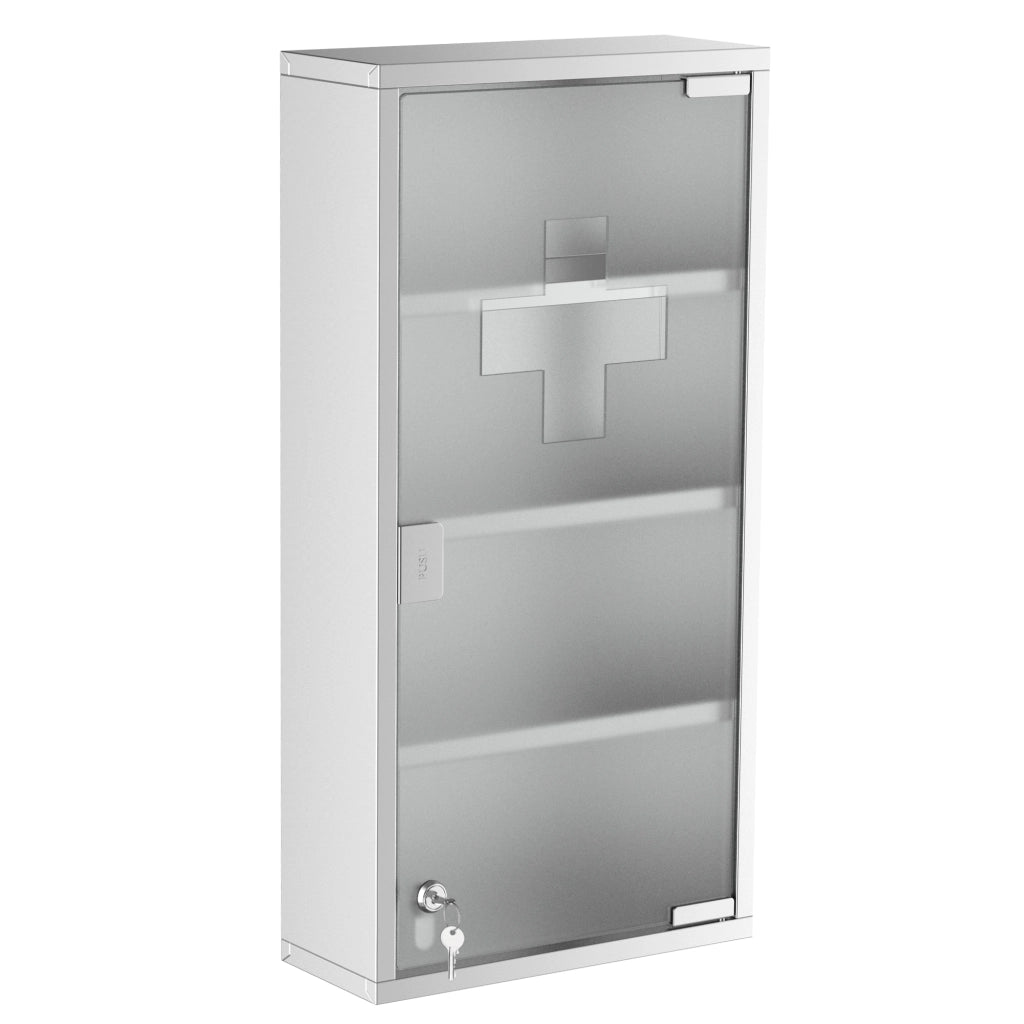 Armadietto Pronto Soccorso ¨C zephmum ¨C Acciaio Inox 4 Ripiani con Serratura