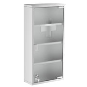 Armadietto Pronto Soccorso ¨C zephmum ¨C Acciaio Inox 4 Ripiani con Serratura