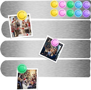 Strisce di ferro inossidabile magnetico senza cornice con retro adesivo per strisce di memoria - set per scuola ufficio casa - inclusi 10 pezzi di magnete - 4 pezzi inclusi.