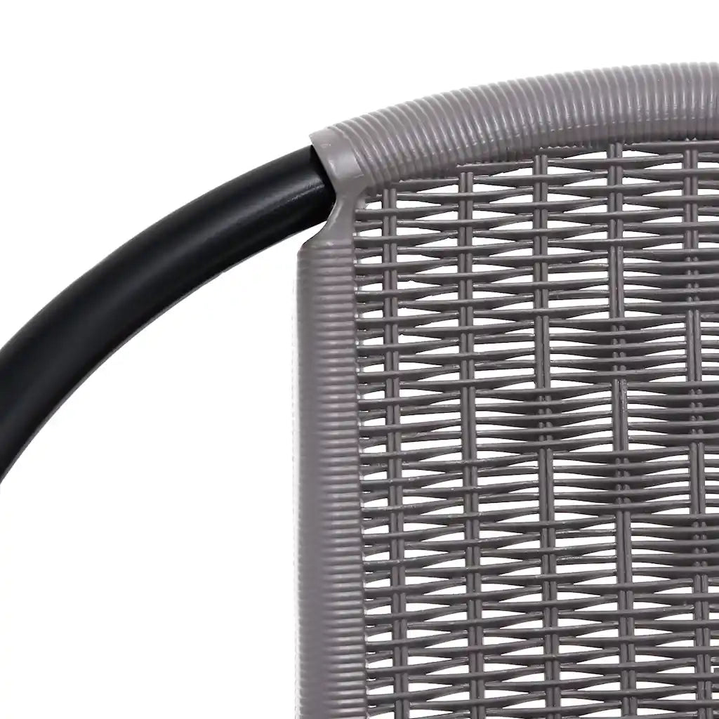 Sedie da Giardino 4 pz Nere Plastica Stile Rattan Acciaio 110kg cod mxl 57111