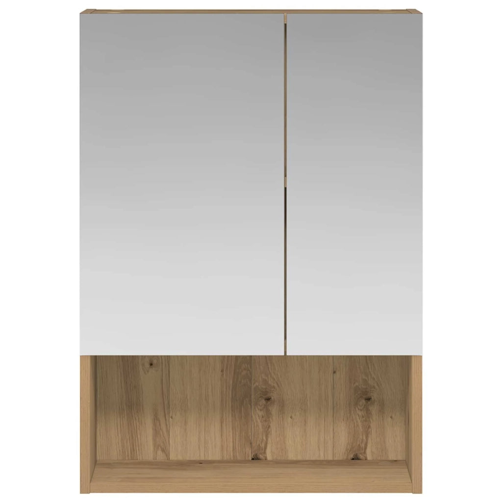 Mobiletto per specchio da bagno con porta Rovere Artigianale
