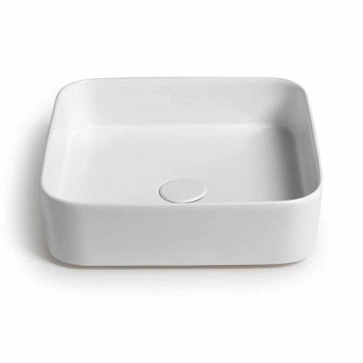 Lavabo da appoggio quadrato 40 in ceramica bianco opaco  Epsilon