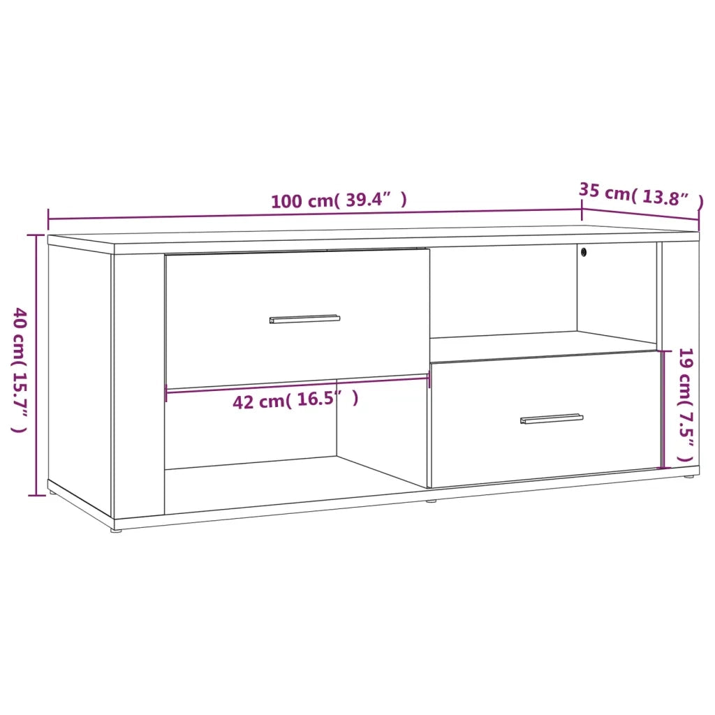 Mobile per TV Rovere Sonoma 100x35x40 cm Legno Multistrato 823102