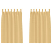 Tende Oscuranti | Tende Blackout con Anelli 2 pz Beige 175 x 140 cm Poliestere