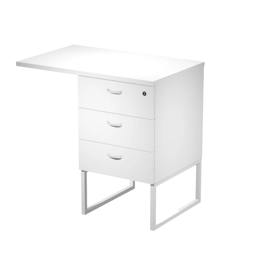 Cassettiera alta complanare con 3 cassetti e top posizionabile in due modi cm. 80x50x74,4h