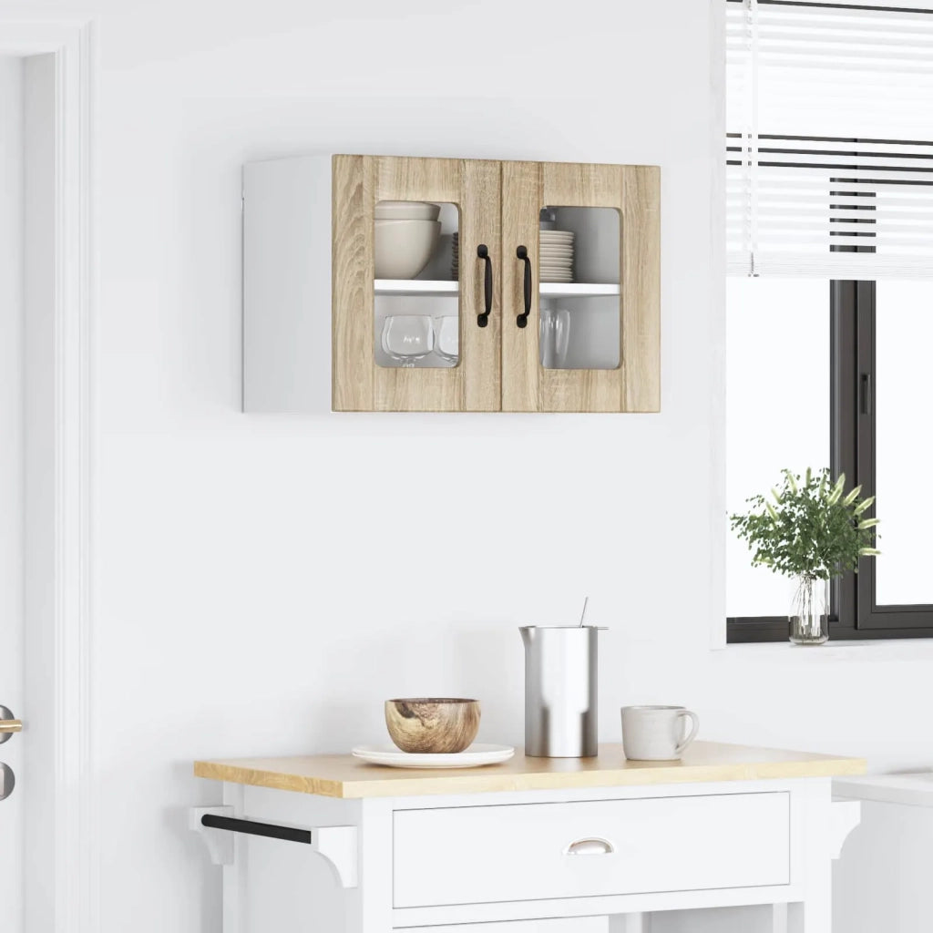 Pensile da cucina | Mobile in vetro da parete LUCCA Rovere Sonoma 60 x 31 x 40 cm