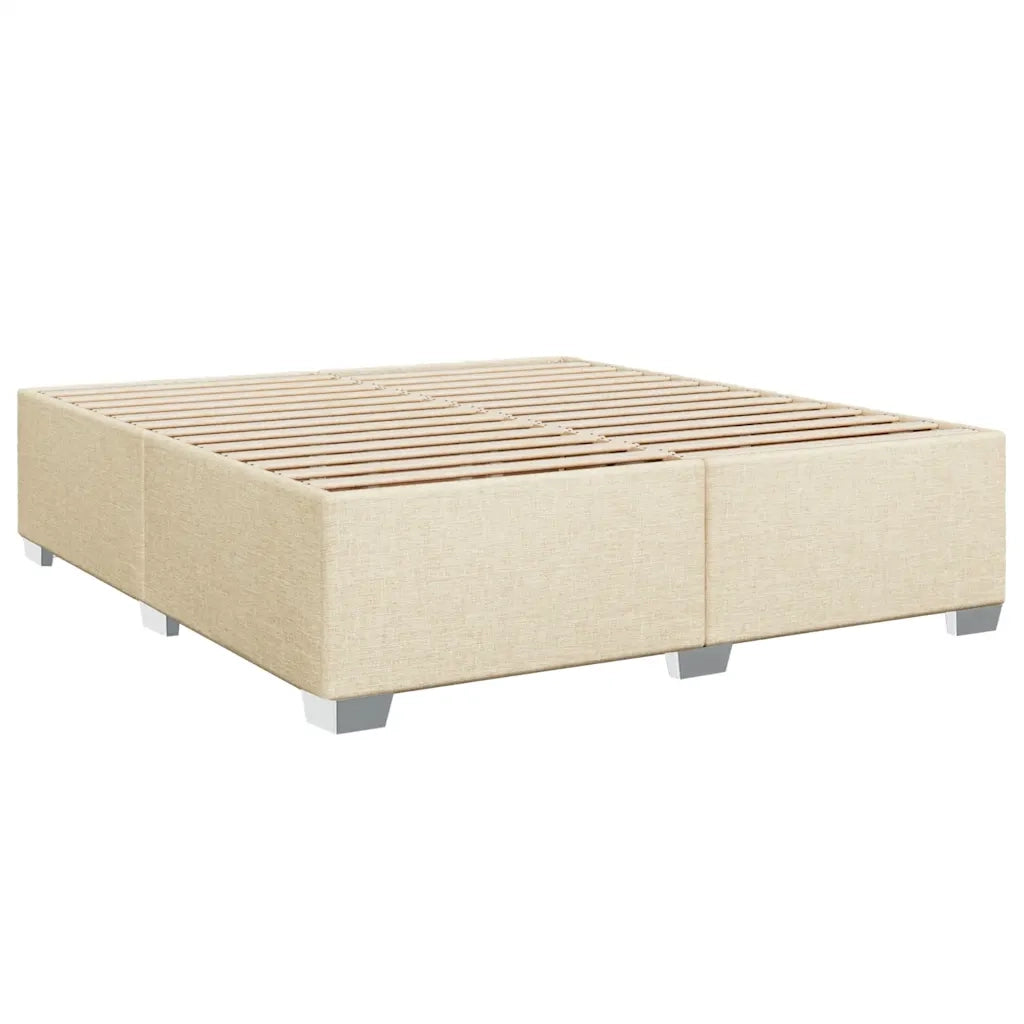 Giroletto a Molle con Materasso Crema 200x200 cm in Tessuto 3285993