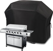 Barbecuehoes con chiusura a magneti, grande barbecuehoes, impermeabile, 183 x 66 x 130 cm, 420D barbecue gasbarbecue esterno resistentissimo, impermeabile, resistente all'aria e UV / nero