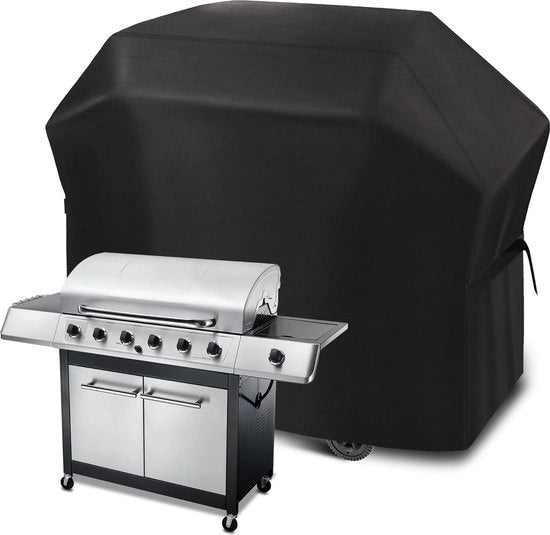 Barbecuehoes con chiusura a magneti, grande barbecuehoes, impermeabile, 183 x 66 x 130 cm, 420D barbecue gasbarbecue esterno resistentissimo, impermeabile, resistente all'aria e UV / nero