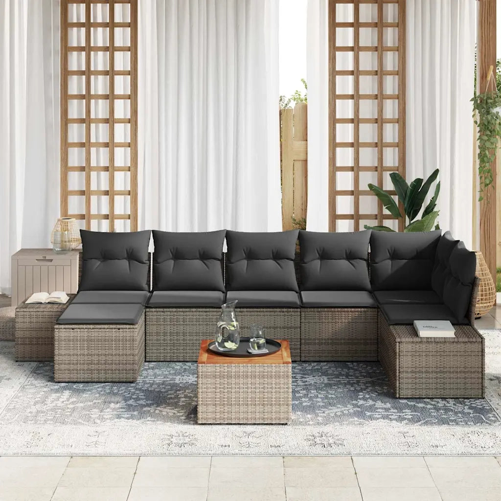 Set Divano da Giardino 8 pcs Grigio