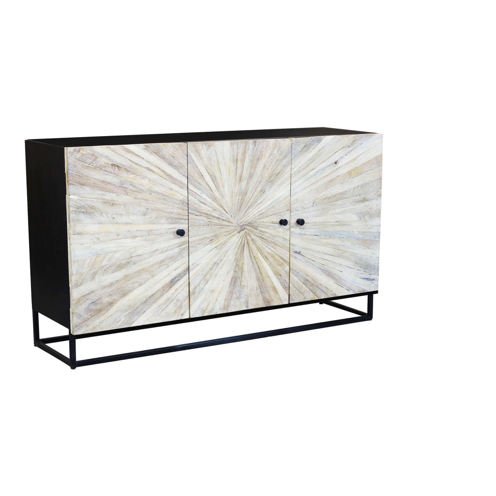 MOBILE SPENCER IN LEGNO DI MANGO E STRUTTURA IN FERRO 150 X 40 X H85 CM
