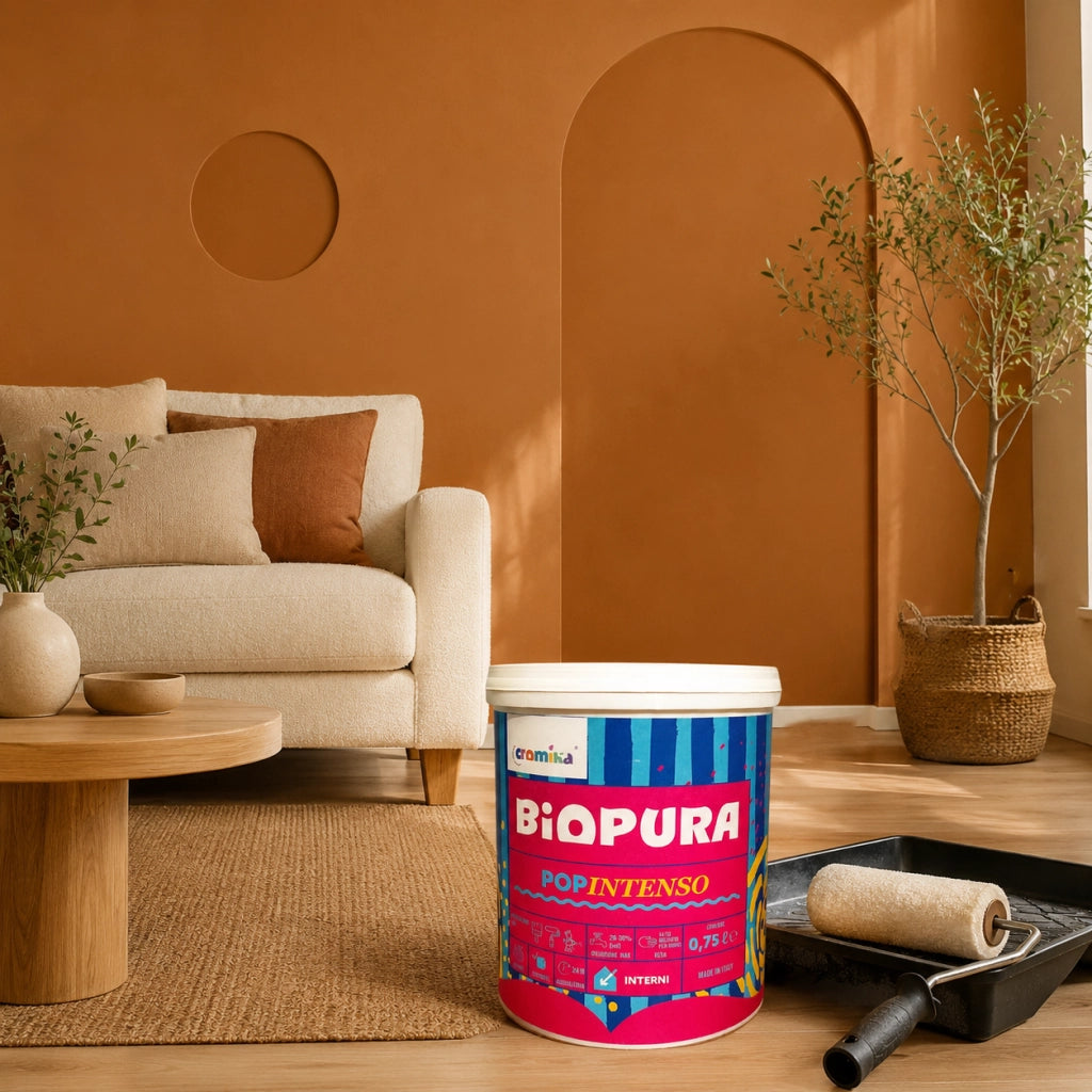 Popintenso palestra e decori interni pittura murale lavabile e coprente cromika *** formato 0,750 lt, colore- terra v...