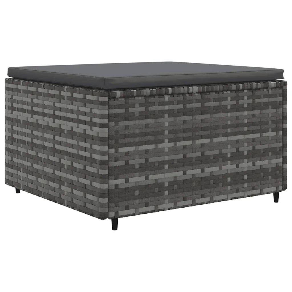 Set Divani da Giardino 5 pz con Cuscini in Polyrattan Grigio