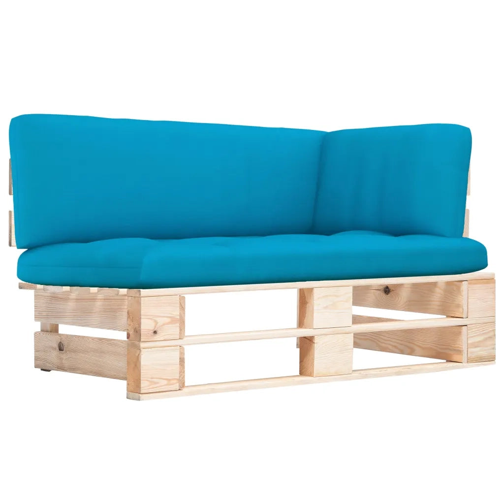 Divano Angolare da Giardino su Pallet Legno di Pino Impregnato cod mxl 55119