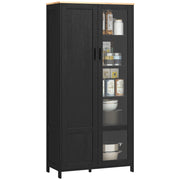 Armadio da cucina con ante e ripiani regolabili ¨C Minimal ¨C 76x36x160 cm nero