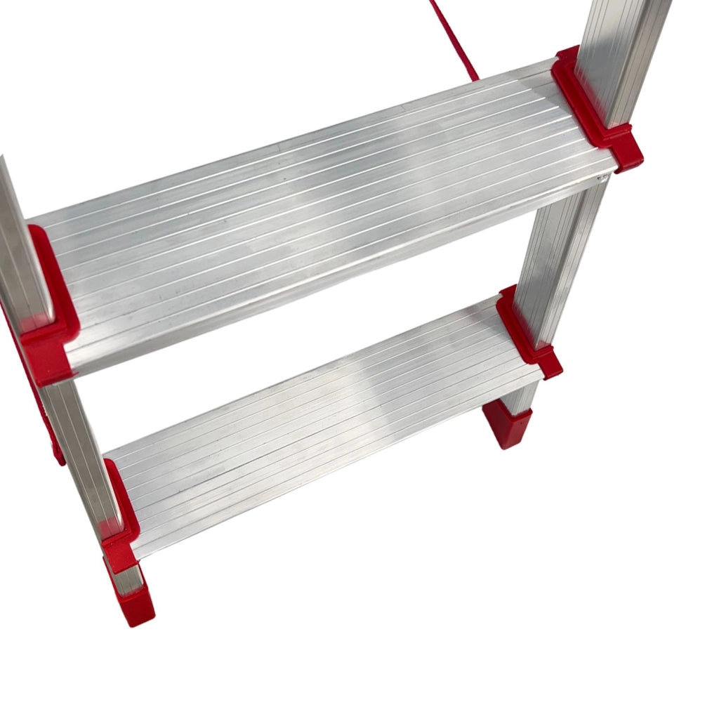 Scala Domestica in Alluminio Martina Leggera Portatile Scaletto Vaschetta Portaoggetti Pieghevole Robusta Salv 8 gradini