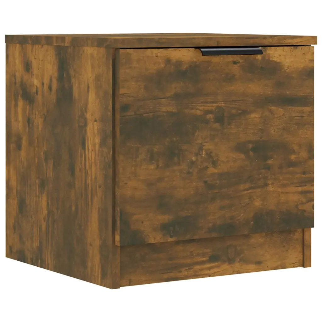 Set di 2 Comodini | Armadio da Notte | Mobiletto da notte Rovere Fumo 40x39x40 cm