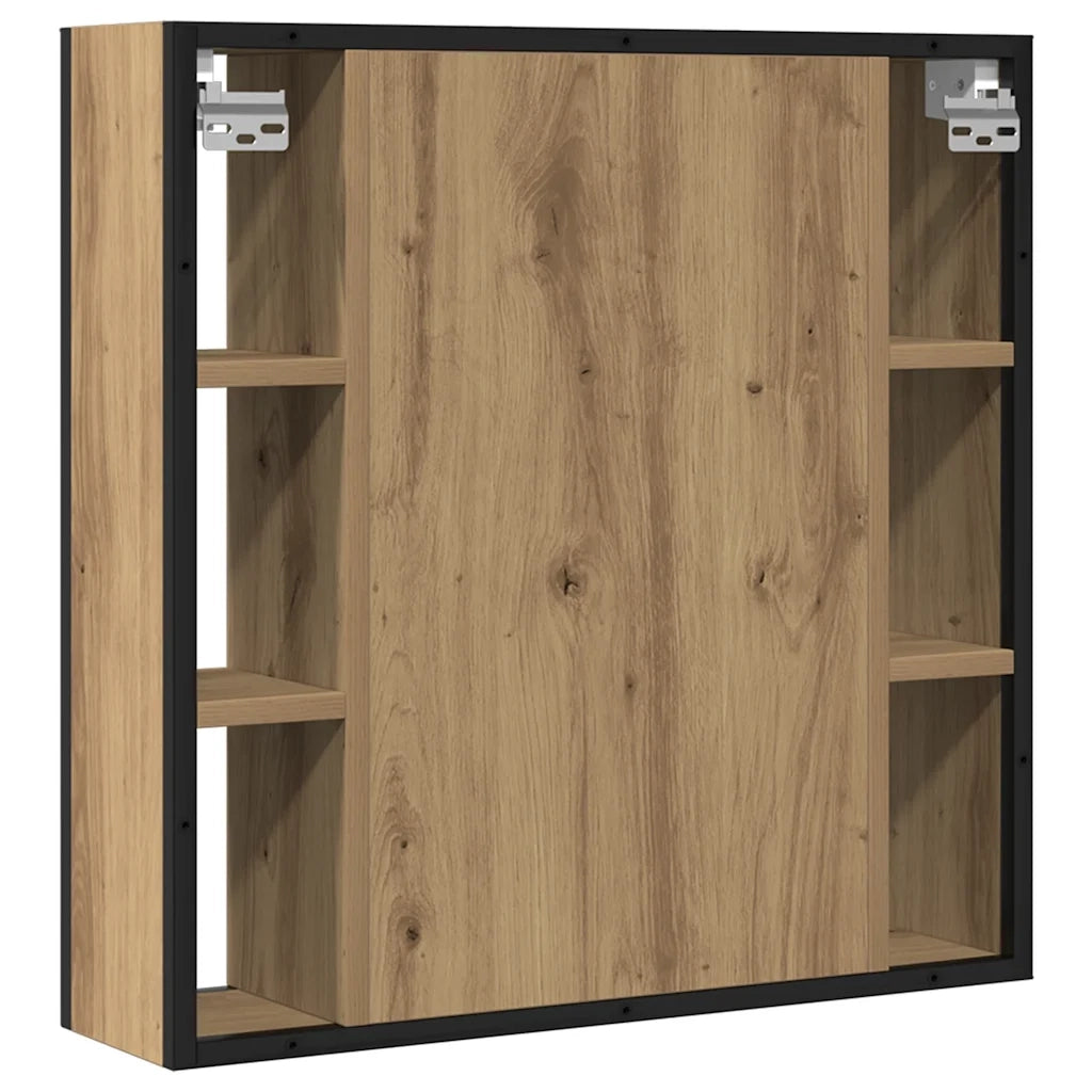 vidaXL Mobile Bagno Specchio Rovere Artigianale 60x16x60 cm Truciolato