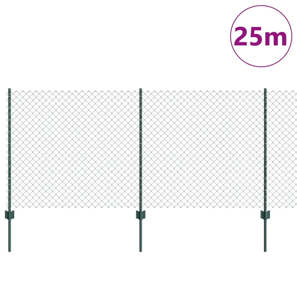 Recinzione a maglie con palo 25 x 1 m Acciaio rivestito in PVC 3336248