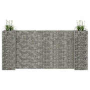Gabbione Fioriera ad "H" in Filo di Acciaio-Vaso Gabbione in Acciaio 260x40x120 cm